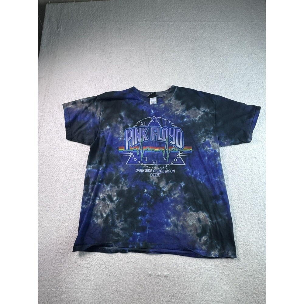 Vintage Liquid Blue Pink Floyd Dark Side of the Moon Tie-Dye T-Shirt XL